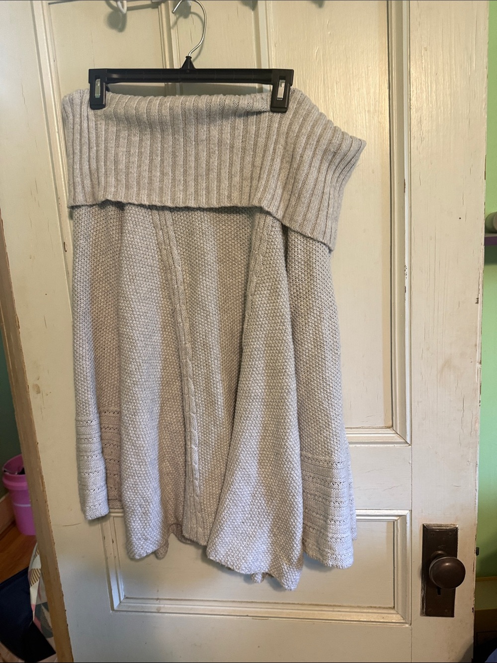 Style & Co. Light Gray Off-the-Shoulder Knit Sweater